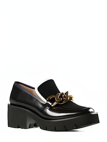 All Black Chunk Links Lady Lugg Loafer in Black (view 1)