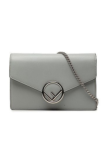 Fendi Fendi F is Chain Shoulder Bag 8BS006 Gray Leather Women's FENDI (view 1)