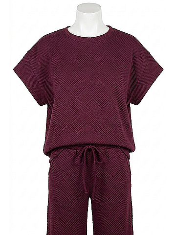 See and Be Seen Call My Jet Textured Top in Burgundy (view 1)