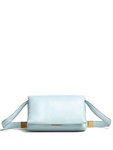 MARNI Women's Small Leather Prisma Crossbody Bag in Light Blue (view 1)