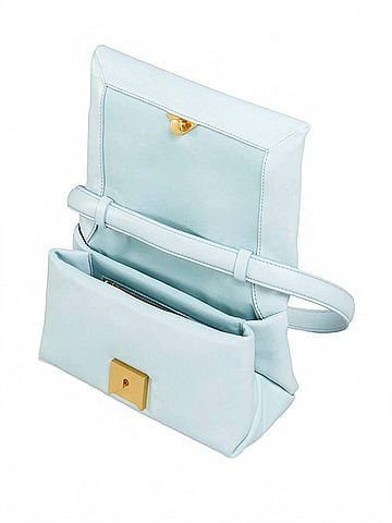 MARNI Women's Small Leather Prisma Crossbody Bag in Light Blue (view 2)