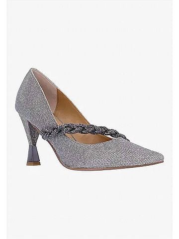 J. Renee Women's Nyomee Slip On Pumps in Pewter Dance Glitter (view 2)