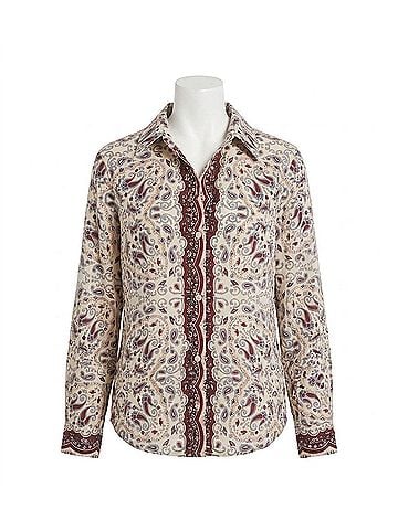 Cara Cara Relaxed Shirt in Paisley Scarf Ivory (view 1)