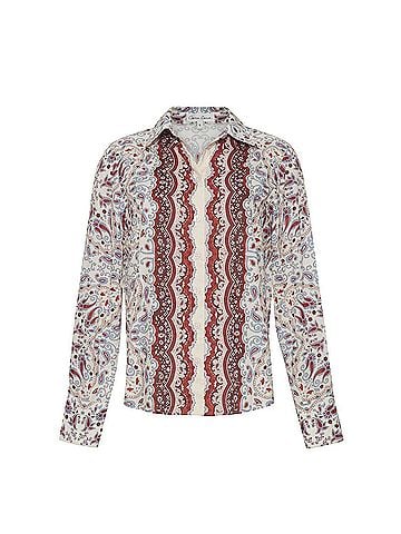 Cara Cara Relaxed Shirt in Paisley Scarf Ivory (view 2)