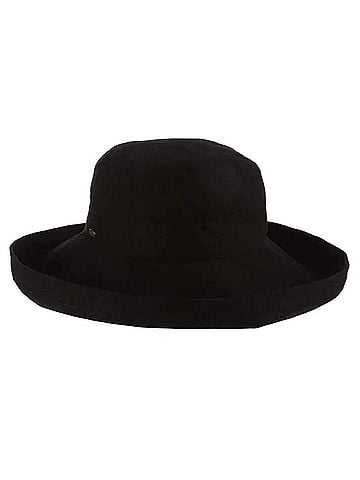 Dorfman Pacific Women's Cotton Big Brim Hat in Black (view 1)