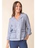 Habitat Solid Blue Linen Solid Summer Breeze Jacket in Indigo Size M - photo 2