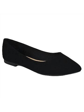 City Classified Women Suede Flats in Black (view 1)
