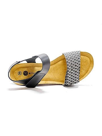 Eric Michael Women's Gypsy Cork Wedge Heel Sandals in Black (view 2)