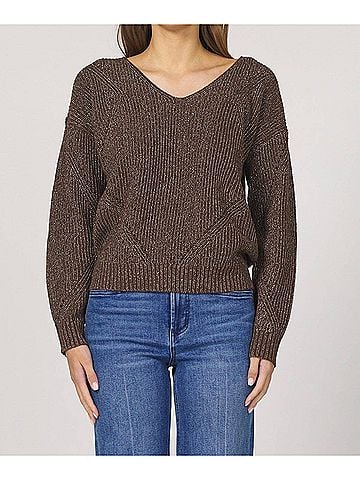 Dear John Camilla Lurex Sweater in Cappuccino (view 2)