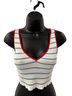 STAUD Stripes White Blue Tank Top Size M - photo 1