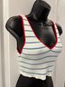 STAUD Stripes White Blue Tank Top Size M - photo 4