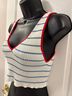 STAUD Stripes White Blue Tank Top Size M - photo 5