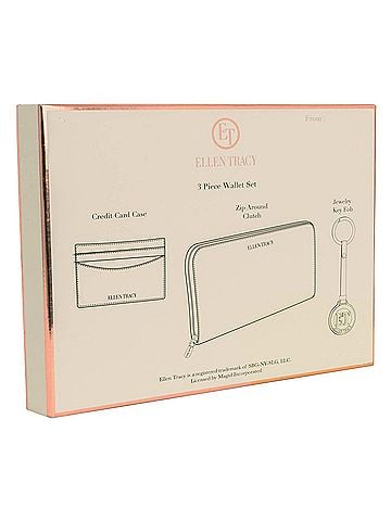 Ellen Tracy Women's 3 Piece Wallet, Id Card Case, & Key Fob Boxed Gift Set (view 2)