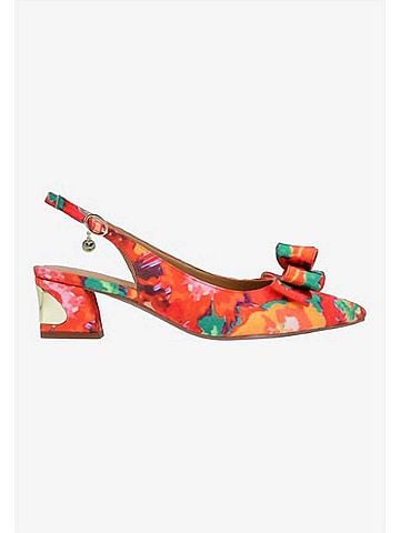 J. Renee Women's Kimma Sling Back Pumps in Orange/Red Multi Floral (view 1)