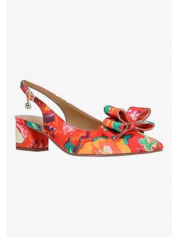 J. Renee Women's Kimma Sling Back Pumps in Orange/Red Multi Floral (view 2)