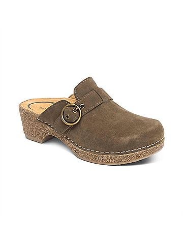 Aetrex Women's Madison Clogs in Olive (view 1)