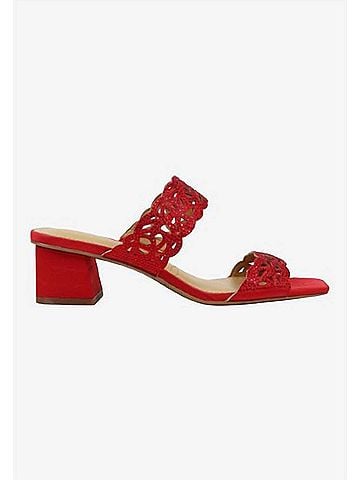 J. Renee Women's Keetana Slip On Sandals in Red Satin/Stones (view 1)