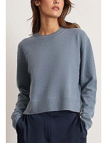 Tanya Taylor Lexia Cashmere Sweater in Steel Blue (view 2)