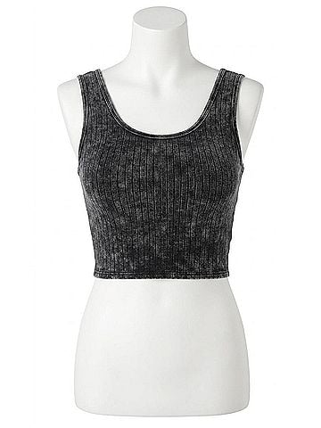 White Birch Get On My Level Cropped Cami in Mineral Wash (view 1)