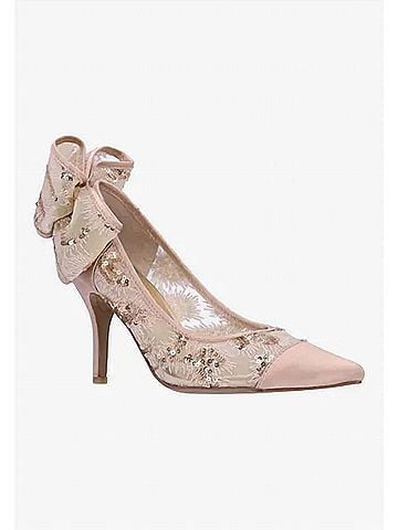 J. Renee Women's Khrystie Slip On Pumps in Rose Gold Sequin Mesh/Satin (view 2)