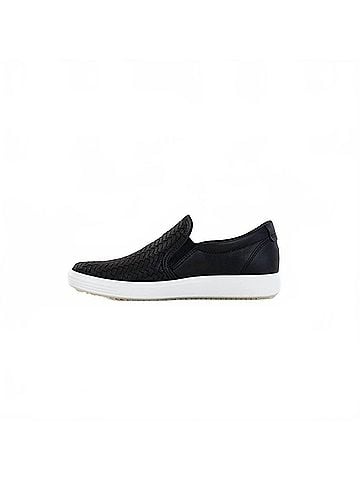 Ecco Women's Soft 7 Woven Slip On 2.0 Shoe in Black (view 2)