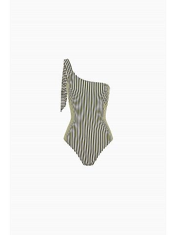 Peony One Shoulder One Piece in Fern (view 1)