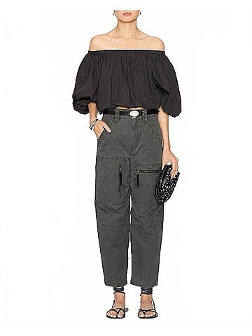 Isabel Marant Bertille Off-Shoulder Top in Black (view 2)