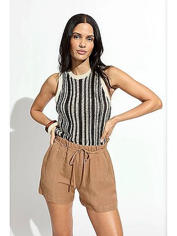 Sanctuary Natural State Halter Tank in Cabana Stripe (view 2)