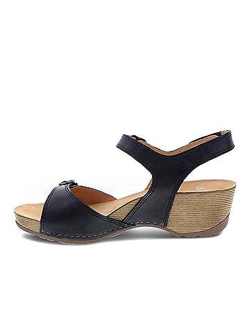Dansko Women's Tricia Wedge Sandals in Black (view 2)
