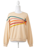 Easel Brown Rising Star Patch Terry Knit Pullover in Khaki Size S - photo 1