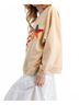 Easel Brown Rising Star Patch Terry Knit Pullover in Khaki Size S - photo 3