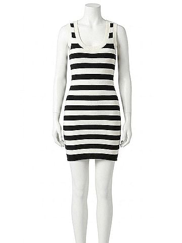 Olivaceous Liliana Knit Tank Dress in Off White/Black (view 1)