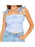KESTAN Checkered-gingham Blue Picnic Sleeveless Top Size XS - photo 2