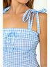 KESTAN Checkered-gingham Blue Picnic Sleeveless Top Size XS - photo 5