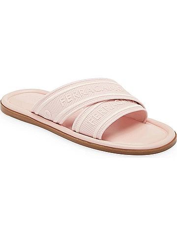 Salvatore Ferragamo Women's Laurene Logo Slide Sandal in Pink (view 1)