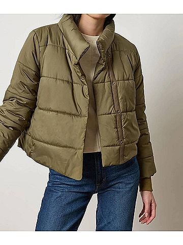 Lilla P Knit Cuff Jacket in Evergreen (view 2)