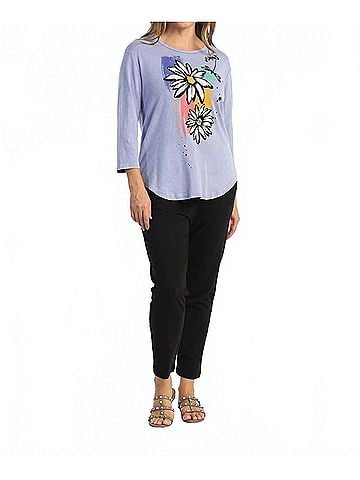 Jess & Jane Twins Mineral Washed Cotton Top in Periwinkle (view 2)