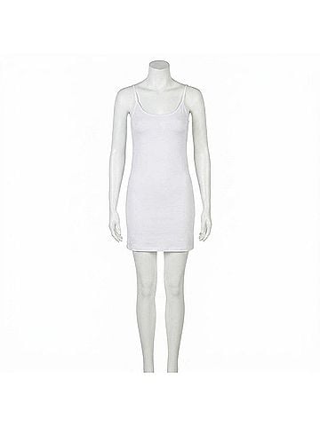 Lilla P Knit Slip Dress in White (view 1)