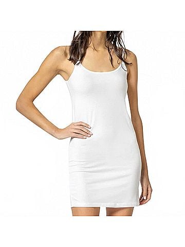 Lilla P Knit Slip Dress in White (view 2)