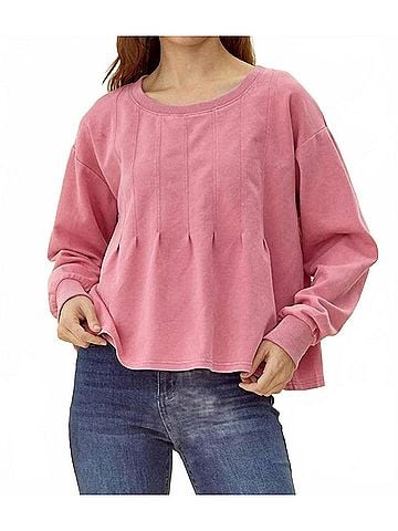 Jodifl Sammy Pleated Sweatshirt in Cyclamen (view 2)