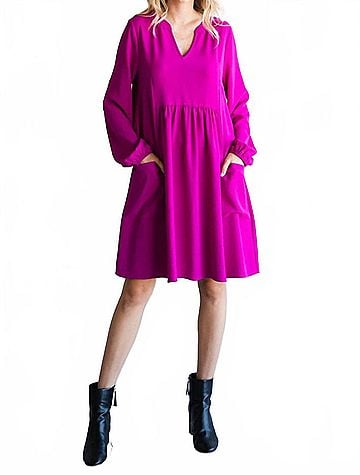 Jodifl Sweet Babydoll Dress in Magenta (view 2)