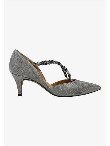 J. Renee Women's Zayna Slip On Pumps in Pewter Glitter (view 1)