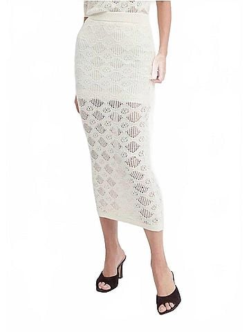 Favorite Daughter Courtside Midi Skirt in Ivory (view 2)