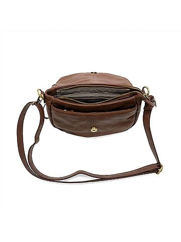 Joy Susan Women's Helene Saddle Crossbody Bag in Walnut (view 2)