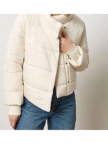 Lilla P Knit Cuff Jacket in Talc (view 2)