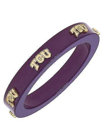Canvas Women's Tcu Horned Frogs Resin Logo Bangle (view 1)