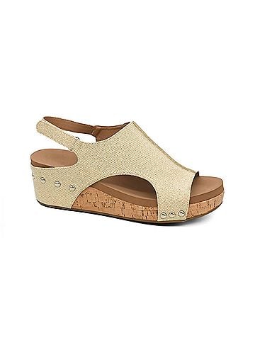 Corkys Women's Volta Ii Wedge Sandal in Gold Shimmer (view 1)