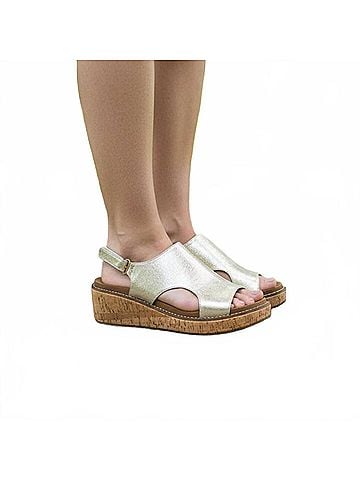 Corkys Women's Volta Ii Wedge Sandal in Gold Shimmer (view 2)