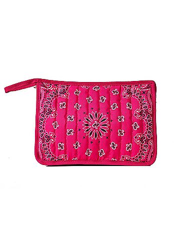 Haute Shore Women's Quilted Bandana Pouch Bag in Hot Pink (view 1)