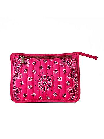 Haute Shore Women's Quilted Bandana Pouch Bag in Hot Pink (view 2)